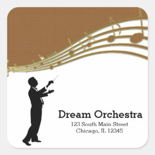 Conductor Orchestra Vierkante Sticker
