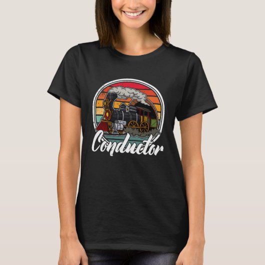 Conductor railroad Model station Railway worker  2 T-shirt (Voorkant)