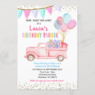 Conduire par Anniversaire Parade Invitation pour f