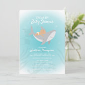 Conduire par Baby shower de requin doux Invitation (Debout devant)