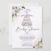 Conduire par Baby shower Invitation Floral Violet (Devant)