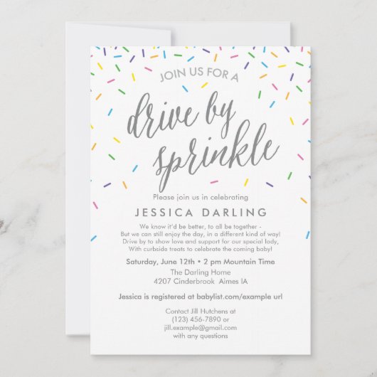 Conduire par sautiner par Baby shower Invitation (Devant)