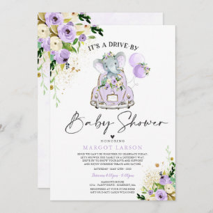 Conduite d'éléphants par Baby shower Invitation vi