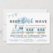 Conduite En Train Anniversaire Invitation Boy (Devant)