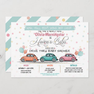 Conduite Festive Par Baby shower Parade Invitation