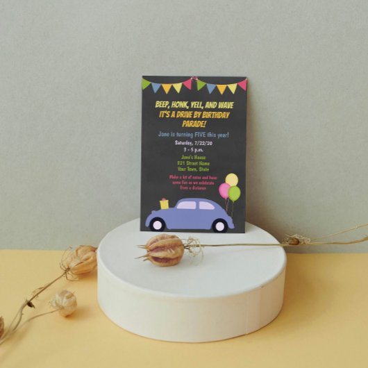 Conduite par Anniversaire Parade Invitation