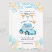 Conduite Par Baby Boy Shower Invitation (Devant / Derrière)