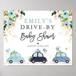 Conduite par Baby shower Affiche de bienvenue Blue