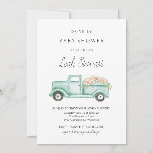 Conduite par Baby shower Invitation (Devant)