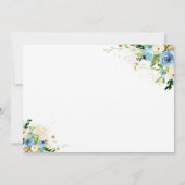 Conduite Par Baby shower Invitation Bleu Floral Do (Dos)