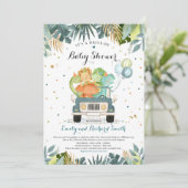Conduite Par Baby shower Invitation Douche Dinosau (Debout devant)