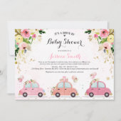 Conduite Par Baby shower Invitation Douche Florale (Devant)