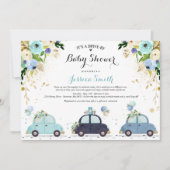 Conduite par Baby shower Invitation Douche Florale (Devant)