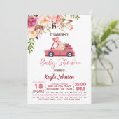 Conduite par Baby shower Invitation - Fille (Debout devant)
