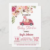 Conduite par Baby shower Invitation - Fille (Devant / Derrière)