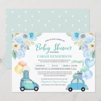 Conduite par Baby shower Parade Invitation