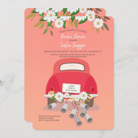 Conduite Par Des Invitations De Douche Bridal (Devant / Derrière)