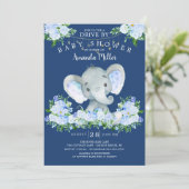 Conduite par Elephant Boys Baby shower Invitation (Debout devant)