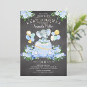 Conduite par Elephant Boys Baby shower Invitation (Debout devant)