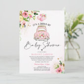 Conduite Par Invitation Baby shower Douche Florale (Debout devant)