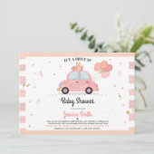 Conduite Par Invitation Baby shower Douche Rosée (Debout devant)