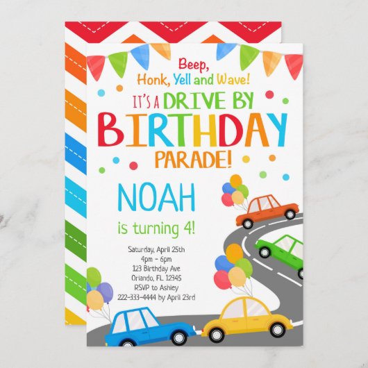 Conduite Par Invitation, Invitation Parade Anniver (Devant / Derrière)