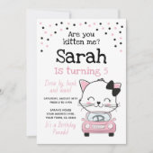 Conduite Par Kitty Chat Invitation Anniversaire (Devant)