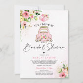 Conduite par la douche nuptiale Invitation rose Fl (Devant)