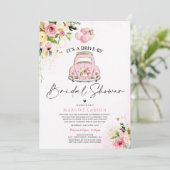 Conduite par la douche nuptiale Invitation rose Fl (Debout devant)