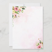 Conduite par la douche nuptiale Invitation rose Fl (Dos)