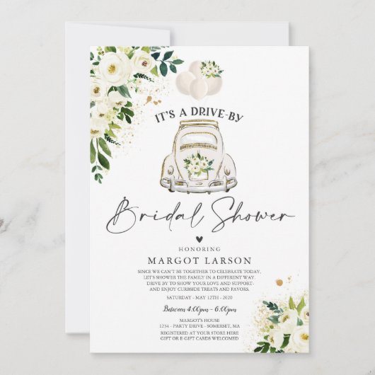 Conduite par une averse nuptiale Invitation Flore  (Devant)