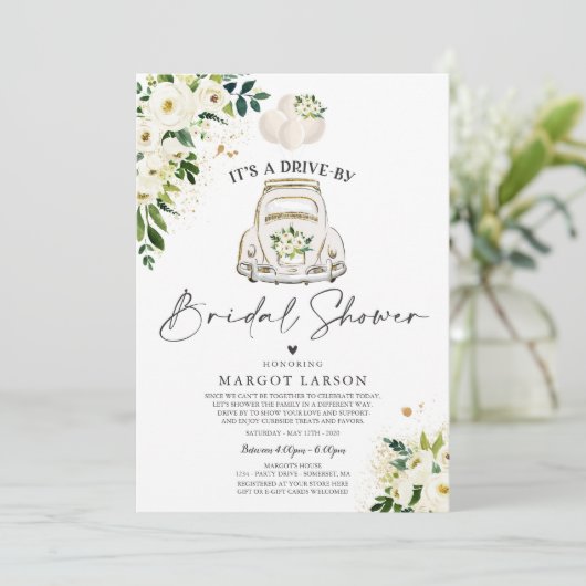 Conduite par une averse nuptiale Invitation Flore (Debout devant)