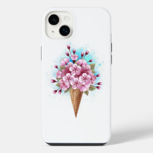 Cône de gaufre de glace Sakura rose