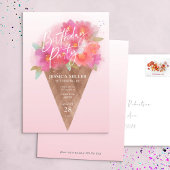 Cone de glace florale Invitation fête d'anniversai