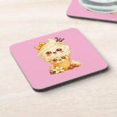 Cône de Glace Vanille Kawaii Dessous de Verre (Côté gauche)