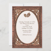 Cône de pin boisé rustique Invitations en bois de  (Dos)