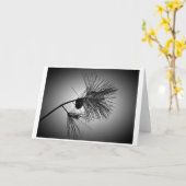 Cône de pin sur la branche - Noir, carte (Fleur jaune)