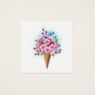 Cône rose Sakura crème glacée gaufre
