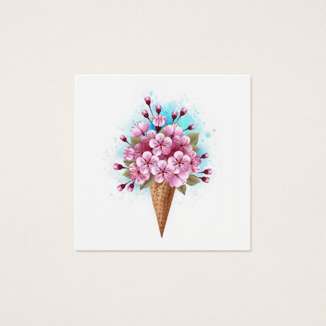 Cône rose Sakura crème glacée gaufre (Devant)