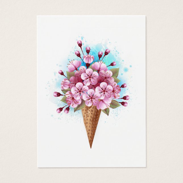 Cône rose Sakura crème glacée gaufre (Devant)