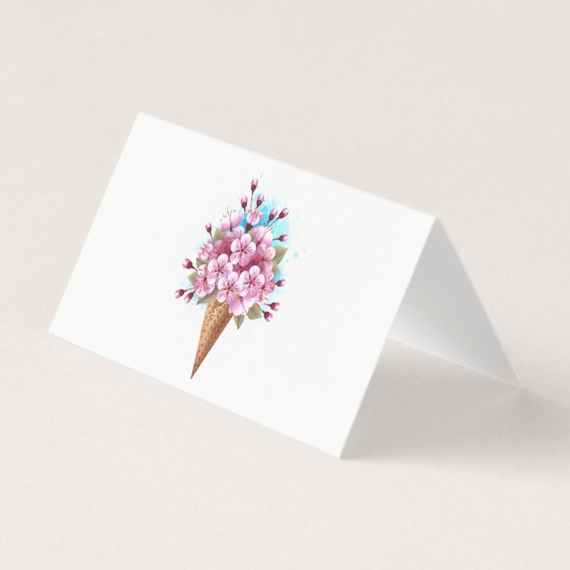 Cône rose Sakura crème glacée gaufre (Front)