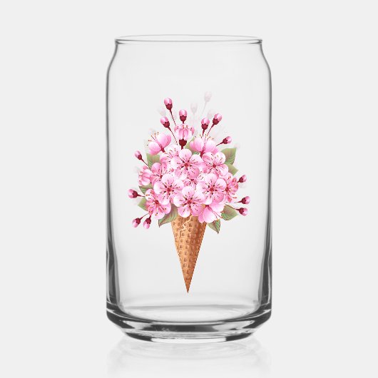 Cône rose Sakura crème glacée gaufre (Recto)