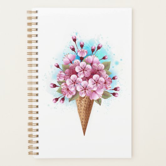 Cône rose Sakura crème glacée gaufre (Devant)
