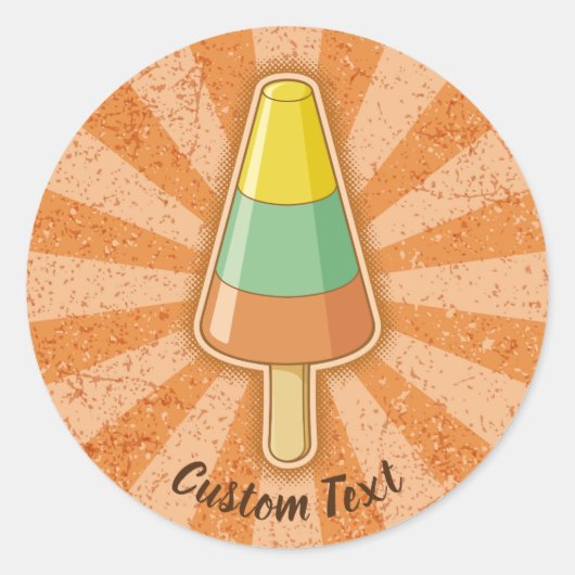 Cone Shaped Sorbet Stick Ronde Sticker (Voorkant)