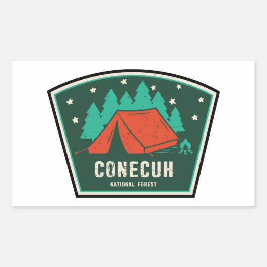 Conecuh National Forest Camping Rechthoekige Sticker (Voorkant)