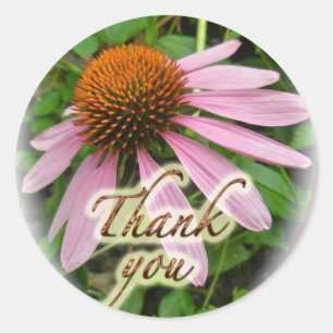 Coneflower bedankt je gecoördineerde objecten ronde sticker