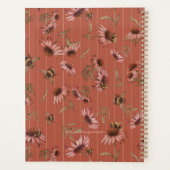 Coneflower Bees Pattern Custom Title Family Planner (Achterkant)