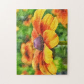 Coneflower Bright Wildflower Waterverf Style Art Legpuzzel (Verticaal)