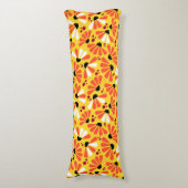 Coneflower Confetti op citroengeel Lichaamskussen (Voorkant Verticaal)