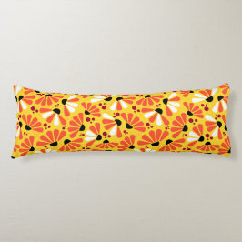 Coneflower Confetti op citroengeel Lichaamskussen